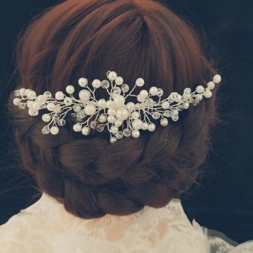 Bridal Hair Ornaments Pearl Hairwear Wedding Comb For Hair Women Girl Headpiece Headdress Head Decoration Hair Accessories