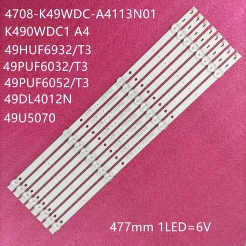 LED Backlight strip 4 lamp for Philips 49PFL3445/T3 K490WDC1 49U5070 4708-K49WDC-A4113N01 A2213N01 49PUF6032/T3 49PUF6050/6121