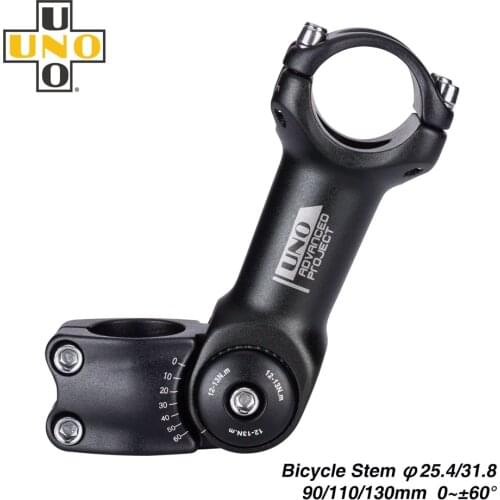 UNO Adjustable Angle Bicycle Stem Riser 25.4/31.8mm Handlebar Stem Aluminum Alloy Front Fork Stem Mountain Bike Accessories
