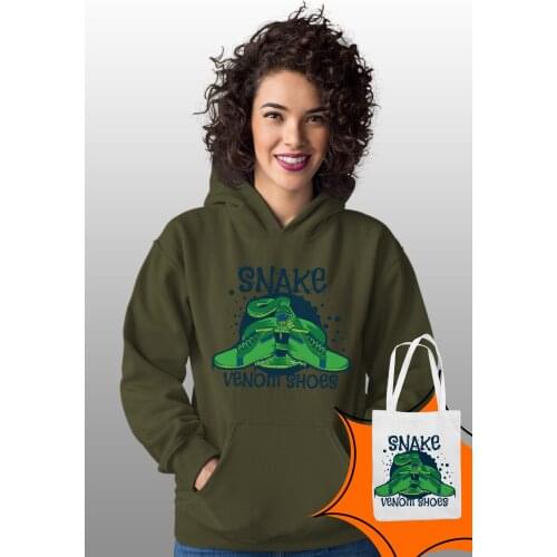 Angemiel Wear Snake Venom Shoes Green Women 'S Hooded Sweatshirt Bags Kombin
