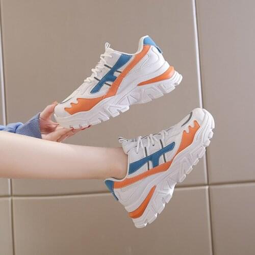 Sports Shoes Women 2021 Autumn New Fashion Breathable Woman Shoes Platform Height Casual Snerkers Korean Version Shoe Female 141