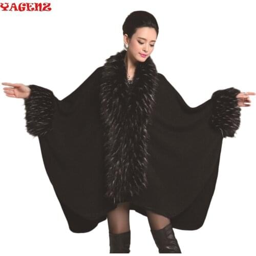 Women Faux Fur Coat Style Fashion Winter Women Faux Fur Coat Imitation Ostrich Feather Poncho Cape Outerwear Feminino Casaquinho