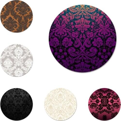 58mm Damask Flower Pattern Icons Pins Badge Decoration Brooches Metal Badges For Clothes Backpack Decoration