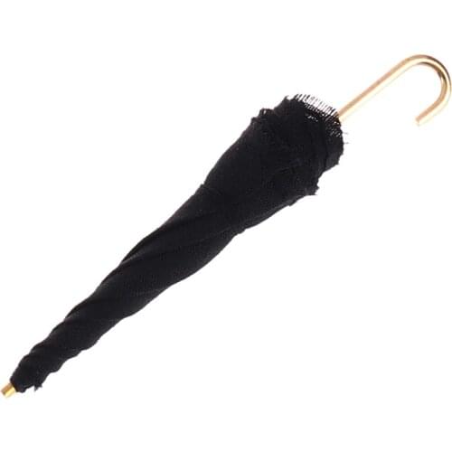 1:12 Dollhouse Miniature Black Umbrella Model Toys Accessories Decoration