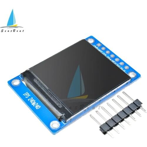 1.3 Inch TFT LCD Screen Display Module 240*240 IPS Full Color 7Pin SPI Interface ST7789 IC Driver for Arduino DC 3.3-5V