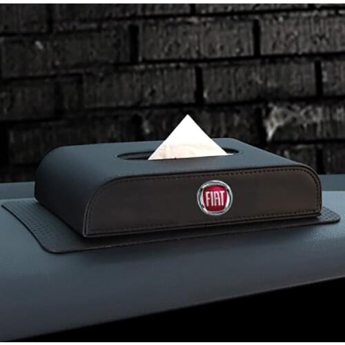 1 Pcs New Car Style PU Quality Tissue Box For Fiat Viaggio Abarth Punto 124 125 500 Auto Exterior Accessories