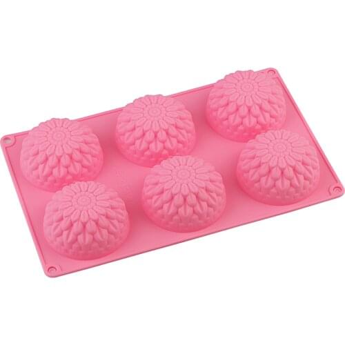 6 Flower Silicone Cake Mold Handmake DIY Soap Mold Bread Mould Silicone Moulds For Cake Mooncake Mold Cake Tools 1pcs Best