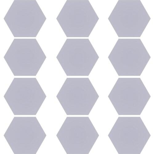 12Pcs Hexagon Acoustic Absorption Panel Board Polyester Fiber Felt Soundproofing Insulation Beveled Edges Wall Tiles