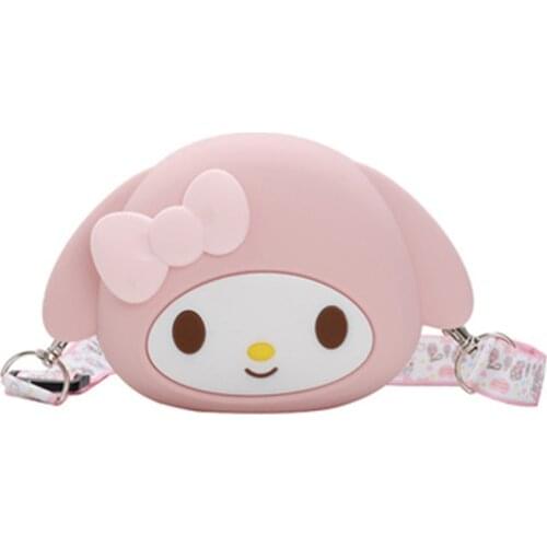 15cm cartoon rubber cute oblique cross pocket coin bag pursuit, wrist coin purse bag girl shopping decoration gifts