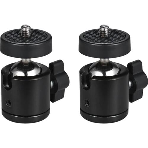 2pcs 360 Degree Rotating Swivel Mini Tripod Ball Head w/1/4" Screw Thread Base Mount for DLSR Camera Camcorder LED Light Bracket