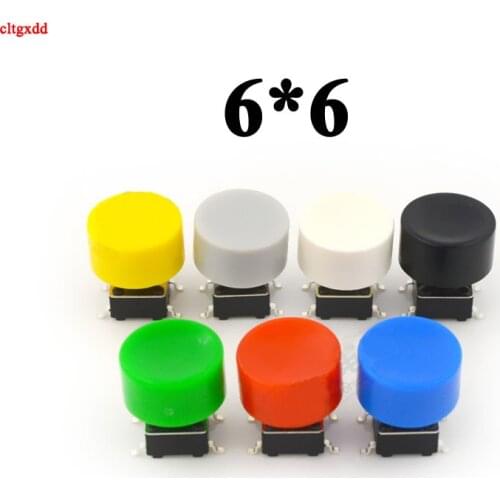20 PCS A17 Plastic Tactile Switch Button Caps Push Key Caps Multicolor Concave 5.3*10mm for 6 * 6 Round Tact Switch 6x6mm