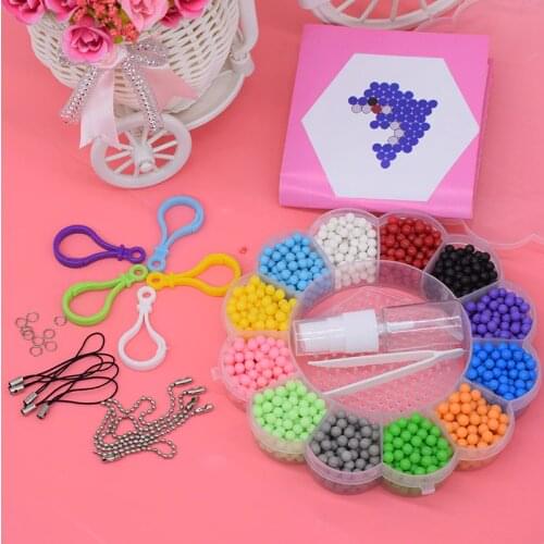 2000pcs Water Beads Toys for Children Pegboard Girls Gift Orbits Diy Bead Set Fine Motor Skills Needlework Creativity