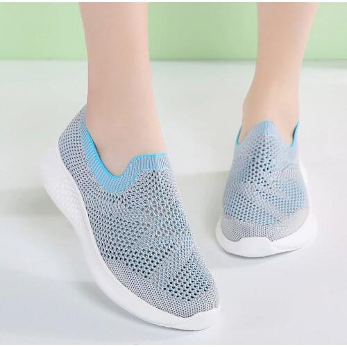 2020 Summer shoes women loafers Slip on casual Shoes Sneakers brand mesh breathable ultralight flats zapatillas Sock Shoes 35-42