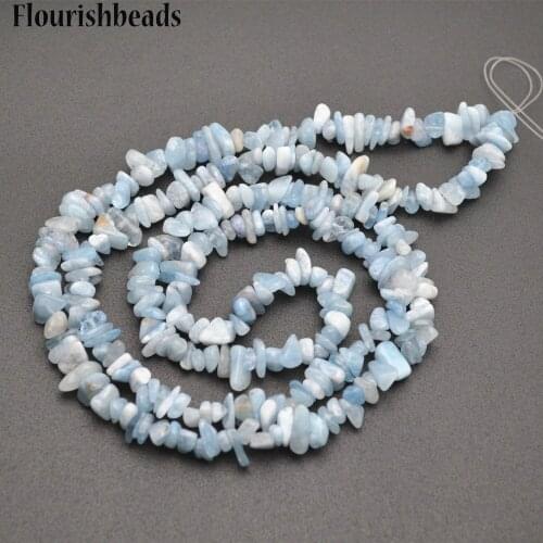 5~8mm Natural Aquamarine Irregular Shape Stone Chips Loose Beads