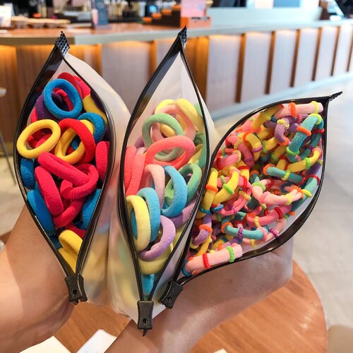 50/100 Pcs/Bag Children Baby Cute Colors Nylon Elastic Hair Bands Girls Sweet Ponytail Holder Rubber Bands Kids Hair Accessories