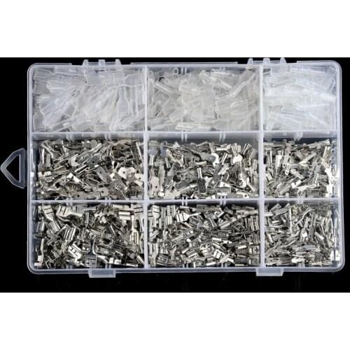 900Pcs/Set 2.8/4.8/6.3mm Insulated Electrical Wire Crimp Terminals Spade Connectors Assortment Kit with Box