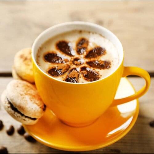 5D Diy Diamond Embroidery Full Drill Square Still Life Cappuccino Diamond Painting Cross Stitch Mosaic Needlework Fashion Decor