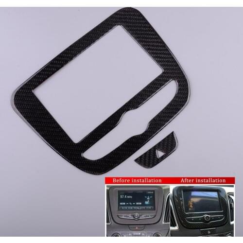 Car Carbon Fiber GPS Navigation Panel & Warning Light Frame Cover Trim Fit for Chevrolet Malibu 2016 2017 2018