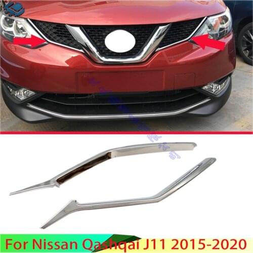For Nissan Qashqai J11 2015 2016 2017 ABS Chrome Front Center Mesh Grille Grill Cover Radiator Strip Trim Decoration Car Styling