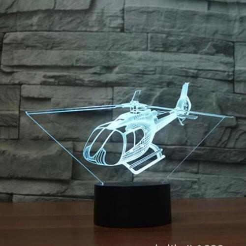 Helicopter Colorful 3d Lamp Touch Vision Gradual Nightlight Novelty Luminaria Led Usb 3d Light Fixtures Led Night Light