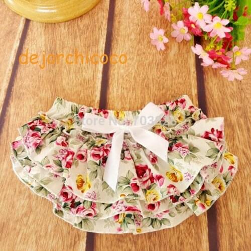 Child cotton flower print PP Pants newborn baby girls floral print cotton bloomer Shorts Kids clothing garments [dejorchicoco]