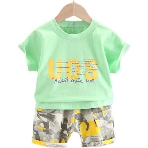 Summer Kids Boys Casual Clothes Children Girl Camouflage T Shirt Shorts 2Pcs/sets Baby Infant Clothing Toddler Cotton Sportswear