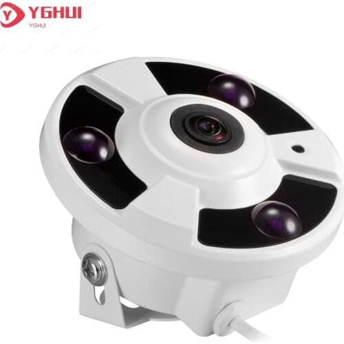 Fisheye CCTV Camera 1080P AHD 180 Degree 1.7mm Lens IR Night Vision Vandalproof Mini Dome Indoor Camera