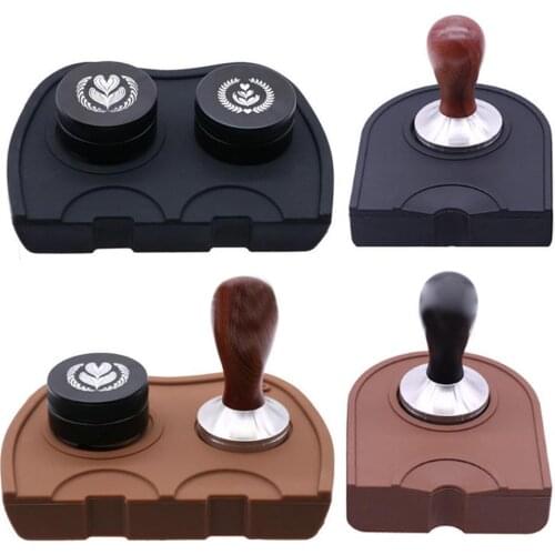 1pcs Coffee Press Powder Pad Food Grade Silicone Fluted Coffee Corner Mat Pad Tool Made For Baristas Non-Slippery Black/Brown