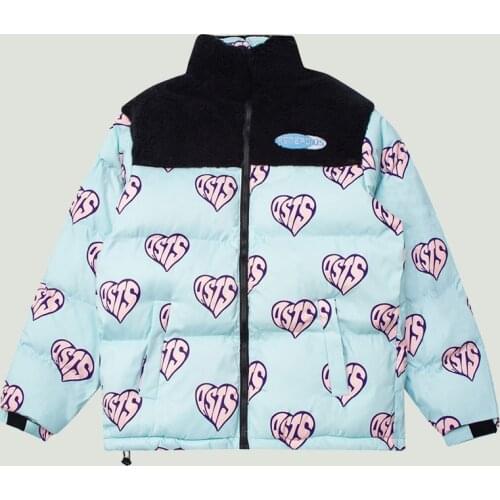 Hip Hop Harajuku Hooded Jacket Parka Mens Fashion Ink Zebra Stripes Graffiti Printed Coats Streetwear Winter Warm Padded Jackets