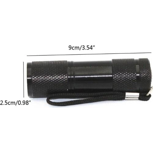 652F 9W UV Resin Curing Lamp Light 9 LED 395nm UV Blacklight Flashlights Jewelry Tool
