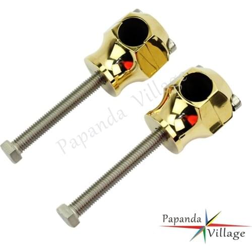 Brass Motorcycle 25mm Handle Bar Riser Clamp Mount Kit Universal 1" Custom Handlebar Riser for Harley Chopper Bobber Cafe Racer