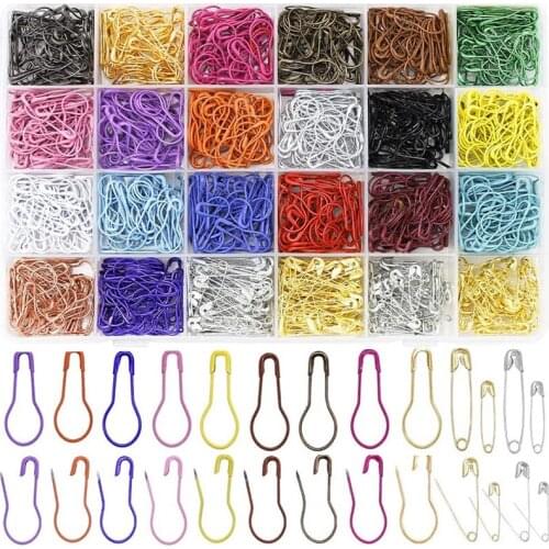 LMDZ 1200 pcs Safety Pins DIY Metal Needles Large Safety Pin Small Brooch Apparel Knitting Needle Markers Sewing Accessories