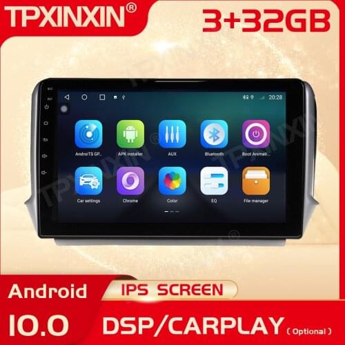 2 Din Carplay Android Radio Receiver For Peugeot 2008 208 2011 2012 2013 2014 2015 2016 2017 2018 2019 Audio Recorder Head Unit