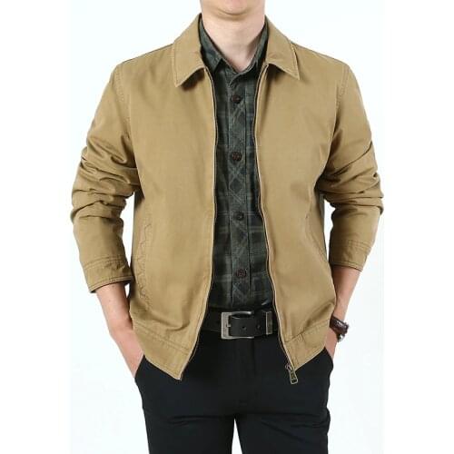 Spring Autumn Military Jacket Men Casual Solid Color Cotton Coat Men Turn Down Collar Mens Clothing L-5XL Chaquetas Hombre