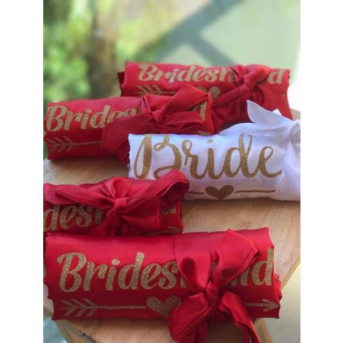Custom Monogram glitter wedding Bachelorette Bridesmaid bride satin pajamas robes maid of honor gowns bridal party favors gifts