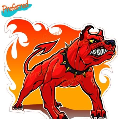 Angry Flame Pitbull Decal Motocross Racing Laptop Helmet Trunk Wall Vinyl Car Sticker Die Cutting
