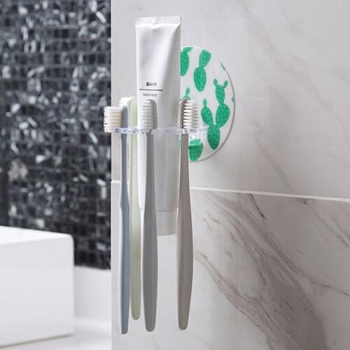 Bathroom Wall Mounted Hook Toothbrush Holder Toothpaste Storage Rack Shaver Tooth Brush Dispenser Bathroom Organizer