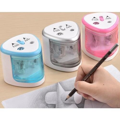 2020 New Two-hole Electric Automatic pencil sharpener Switch Pencil Sharpener Home Office School Supplies stationery art