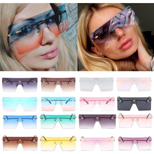 Shades For Women Wholesale Oversized Glasses Square Frameless Designer Sunglasses Tinted Lens Thick Temples Sun Glasses Men Bulk