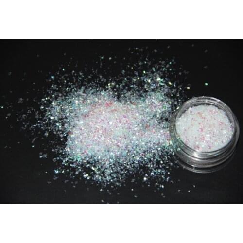 Iridescent Sprinkles Green White Flakes Glitter for DIY Resin Craft,Nail Art, Other Decorate
