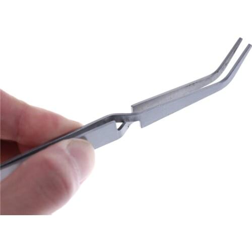 Cross Lock Stainless Steel Reverse Action Tweezer Acrylic Nail Shaping Tweezers Maintenance Tools 15cm