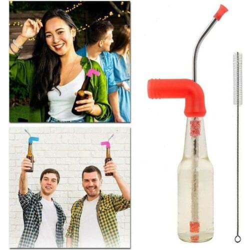 Beer Brewing Snorkel Straw Beer Bong Funnel Slammer Double Snorkel Drinking Beer Bar Funnel Tools Home Festivals Party Dispenser