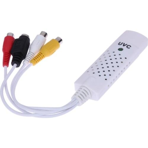 Portable USB 2.0 Video Capture Adapter for Easycap Audio Capture Card VHS to DVD Video Capture with USB Cable for Win8/XP/Vista