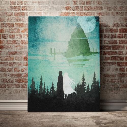 SAO Kirito and Asuna poster Poster Canvas Wall Art Decoration prints for living Kid Children room Home bedroom decor painting