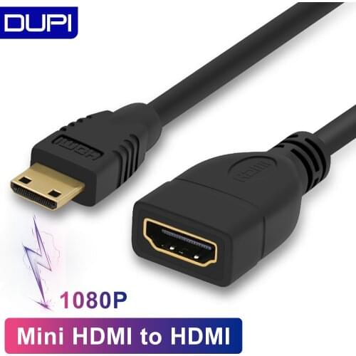 Premium version 1.4 1080p 3D Gold plated Mini HDMI to HDMI Male-Female Adapter Cable Convertor for TV Camera tablets monitor