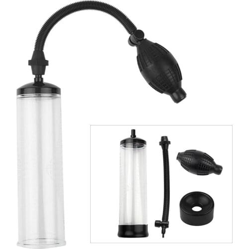 Manual Men Penis Enhancement Enlarger Sleeve Vacuum Pump Erection Trainer