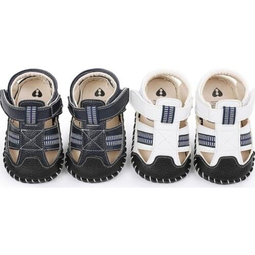Newborn Baby Boy PU Sandals Baotou Soft Sole Flat Toddle Kid Shoes Infant Non-Slip First Walkers Solid Color Baby Summer Clogs