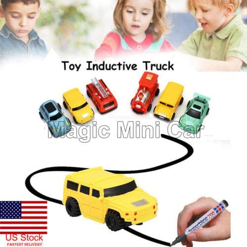 2019 Magic Pen Inductive Car Tank Truck Engineering Toy Follow-Line You Draw Toys Funny Gift For 3 to 14 Years Kid