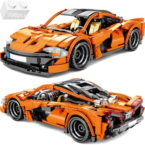 High-tech Car Mclarened P1 Supercar Building Blocks Kit Bricks Creator Pull Back Vehicle Classic Model Kids Toys For Children