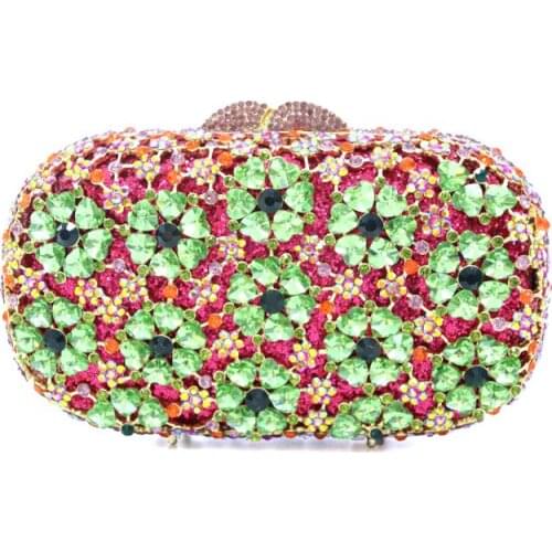 XIYUAN Dazzling Fashion Crystal Clutch Evening Purse Bag Women Formal bag Handbag Wedding Bridal Purse Hollow Out Metal Clutches